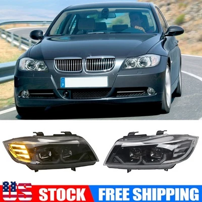 Pair For BMW 3 Series E90 E91 2008-2012 Front Headlight Headlamp Assembly New Foto 1 de 4