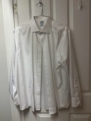 Brooks Brothers Regent Dress Shirt 17 34 White Non Iron Traditional Button Front - Image 1 of 4