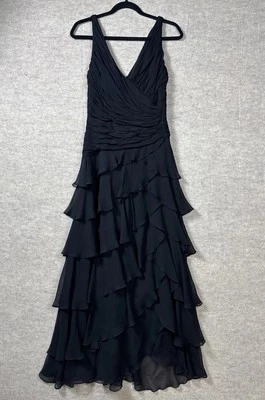 Vestido Tadashi Shoji 100% seda vestido em camadas tamanho 6 formatura fada capricho Y2K - Imagem 1 de 4