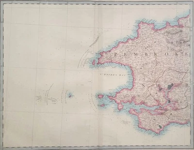 Ordnance Survey – Sheet 22 – 1855 Cruchley Engraved Map – Pembroke & Milford - Image 1 of 4