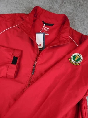 Chaqueta de golf Cutter & Buck para hombre XL roja CB Weathertec Beacon cremallera completa nueva con etiquetas Foto 1 de 4