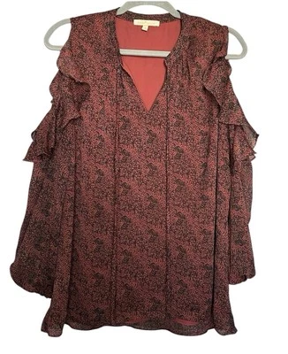 Blusa Gibson Latimer Mujer Granate Negra Hombro Frío Manga Larga Talla S Foto 1 de 4