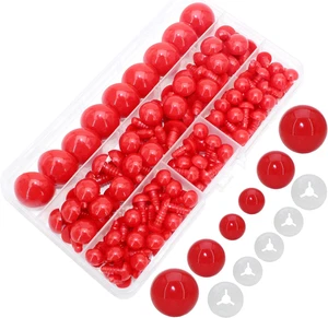200Pcs Safety Eyes and Secure Washers for Amigurumi Crochet -  10/15/24Mm Red Pl - Picture 1 of 12