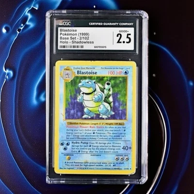 CGC 2.5 🌊 Blastoise Holo Shadowless Base Set 1999 WotC 2/102 - Image 1 of 2