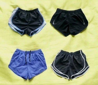 Nike Mujer Dri-Fit Paquete Lote de 4 Cordones Forrados Tempo Pantalones Cortos para Correr! M Foto 1 de 2