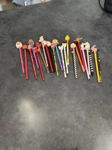22 Vintage Pencils with Toppers - Holidays (Never Used) - Picture 1 of 8