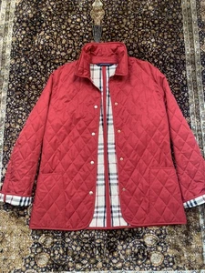 Chaqueta acolchada Burberry London Nova a cuadros forrada con diamantes roja para mujer S Inglaterra - Imagen 1 de 23