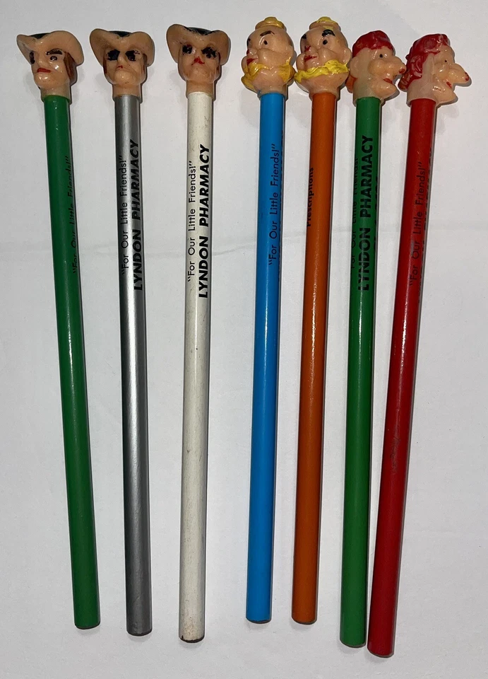 Lote De Colección De 7 Payasos Piratas Paul Revere? Topper y lápices para cabeza de lápiz Foto 1 de 4