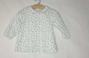 Mothercare White Rose Print Corduroy long Sleeve Tunic Top Age 9-12 Months - Picture 1 of 5