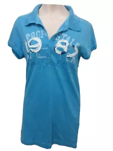 Aeropostale Baby Blue 1987 New York City Top Gr. Medium 100% Baumwolle Neu - Bild 1 von 3
