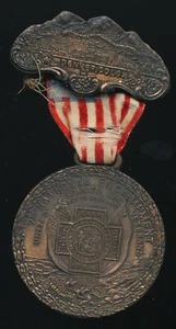 1910 United Spanish War Veterans 7th Encampment - Denver, CO Medal/Pin/Ribbon - Picture 1 of 2