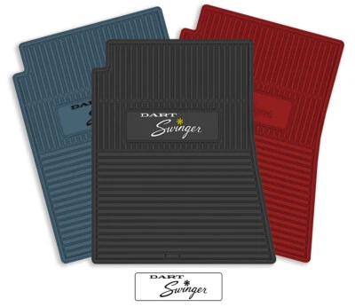 Alfombrillas de goma de 4 piezas para Dodge Dart Swinger 1969-1976 - Elige año, logotipo y color Foto 1 de 4