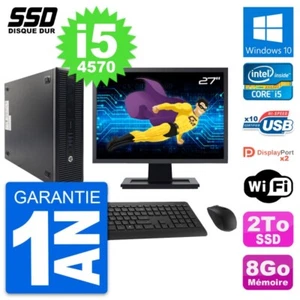 PC HP ProDesk 600 G1 SFF Ecran 27" Intel i5-4570 RAM 8Go SSD 2To Windows 10 Wifi - Photo 1/8