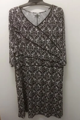 Vestido midi Catherines negro/blanco manga 3/4 nuevo sin etiquetas talla 5X Foto 1 de 4