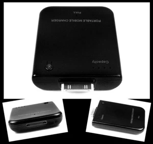 2800MAH CHARGEUR DE BATTERIE EXTERNE PORTABLE NOIR 30 BROCHES IPHONE 4S 4 3GS IPOD NANO - Photo 1 sur 1