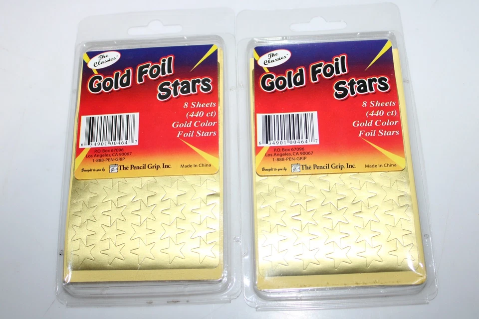 2 packs Foil Star Stickers 440/Pkg-Gold 880 total - Image 1 of 1