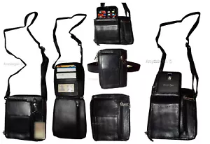 Hombre Bolso Cinturón Organizador Pequeño Hombre Negro Cuero Cinturón Bolso Hombre Bolso - Imagen 1 de 12