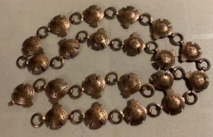 Vintage 33” Stamped Thunderbird Link Copper Concho Belt Southwestern - Picture 1 of 7