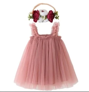 Layered Tulle Tutu  Dress for Toddler - Baby girls Princess  set with headband  - Picture 1 of 3