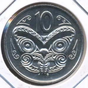 Nueva Zelanda 1982 diez centavos 10c Isabel II - elección sin circular - Imagen 1 de 3