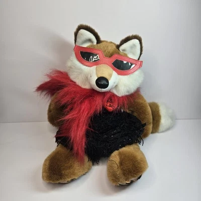 First & Main Foxy Lady Fox Plush Black Sequin Dress Red Boa  - Image 1 of 4