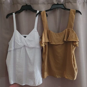 2 Women Camisol Tank Tops White Vera Wang & Dark Mustard Nine West XL Exc. Cond - Picture 1 of 7