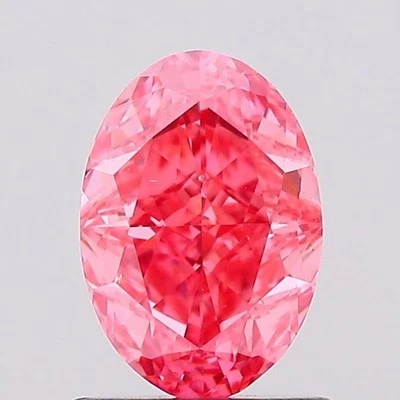 Lab Grown Oval 1.07 Ct Fancy Vivid Pink VS1 Certified Lab Grown CVD Diamond - Image 1 of 4