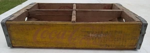 Vintage 1967 Sodaflasche gelb Coca Cola Holzkiste Box Dallas - Bild 1 von 12