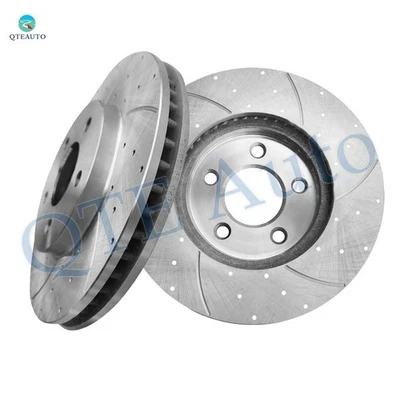 Rotores de disco de freno delanteros ranurados perforados 293 mm para Ford Mustang Base 2005-2010 Foto 1 de 4