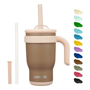 BJPKPK 14 OZ Insulated Travel Tumbler with Handle and Straw, Stainless Steel ... - Picture 1 of 6