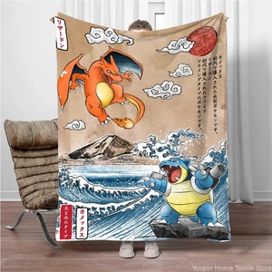 Pokemon Charizard Anime Flanell Decke Pikachu Figuren Sofa Mittagspause Kinder - Bild 1 von 12
