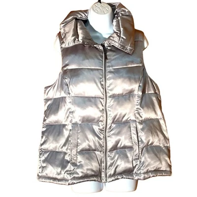 Charter Club Silver Puffer Vest. 1X - Image 1 of 4