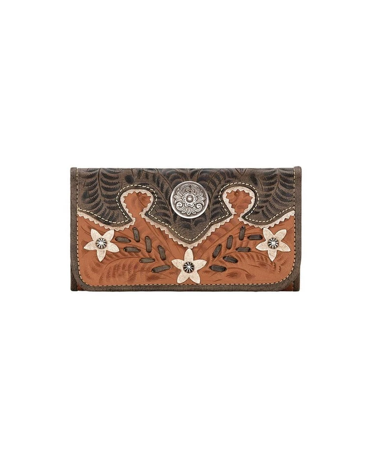 American West Western Wallet Womens Desert Wildflower Tan 5615282