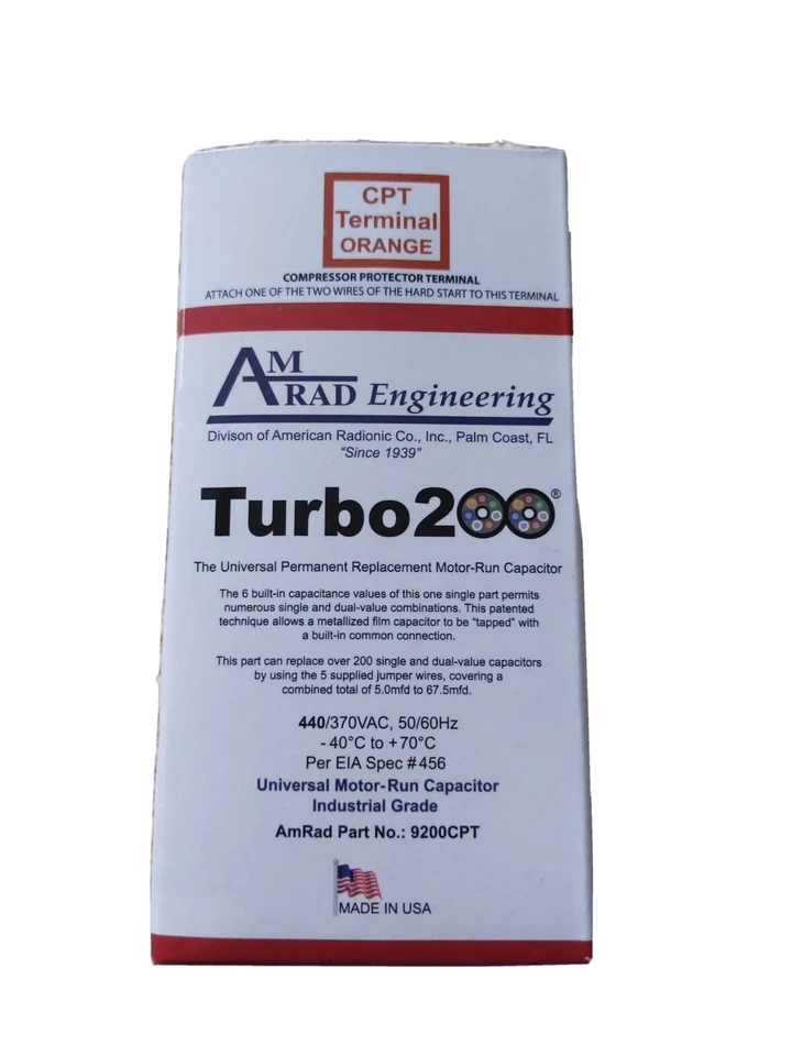 NIB! Turbo®200 UNIVERSAL REPLACEMENT CAPACITOR 12200 - Image 1 of 1