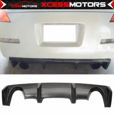 Fits 03-08 Nissan Z33 350Z J Style Rear Bumper Diffuser Spoiler Unpainted PU - Image 1 of 4