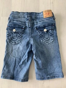 True Religion girls size 5 Knee Length Shorts denim Dark Wash Blue - Picture 1 of 3