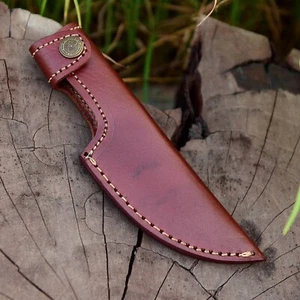 Cuchillo de cuero marrón genuino hoja fija funda cinturón funda funda x620 - Imagen 1 de 6