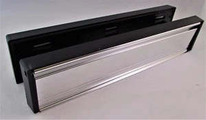 Chrome Modern 12" Letter Box Plate Set With Brushes UPVC Wooden Doors silver D21 - Picture 1 of 12