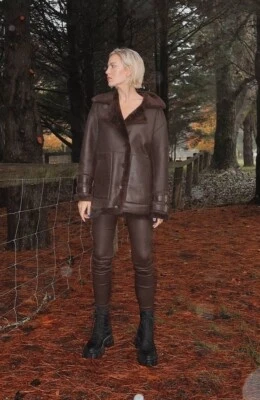 Leggings de cuero SASS & BIDE "Life Is Music" - Marrón - Talla 10 - $990 Foto 1 de 4