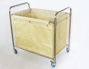 Hotel / Home Clothes Hamper Laundry Cart with Casters & Canvas Bag Movable Tool - Picture 1 of 3