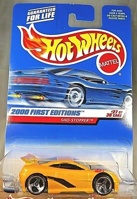 2000 Hot Wheels #87 First Editions 27/36 SHO-STOPPER Yellow w/Chrome 3 Sp-Varia - Image 1 of 4
