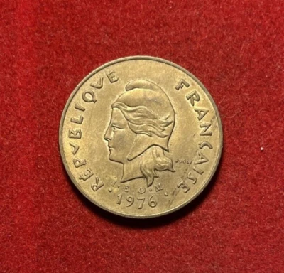 French Polynesia 1976 100 Francs Nickel-Bronze Coin KM#14 T4533 - Image 1 of 2