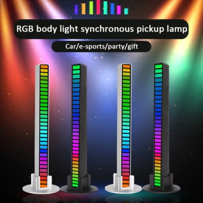USB Powered Bar Music Control Rhythm Lamp 32 LED RGB Car Atmosphere Light Strip - Image 1 of 4
