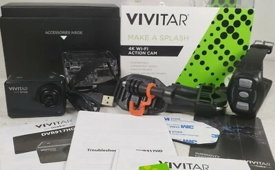 Vivitar DVR917HD 4K Action Camera with Wireless Watch Remote Black & Accessories - Image 1 of 4