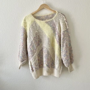 Maglione donna vintage misto giallo arcobaleno taglia unica - Foto 1 di 6