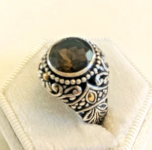 Bali Designs by Robert Manse Topas Sterlingsilber & 18 Karat Ringgröße 9 - Bild 1 von 7