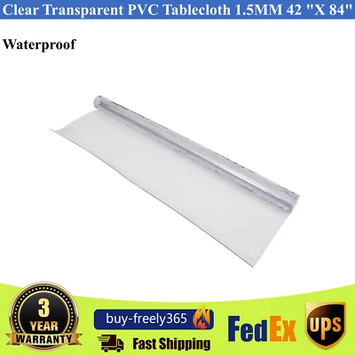 Clear Transparent PVC Plastic Tablecloth Protector Waterproof Dining Table Cover - Image 1 of 4