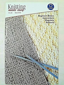 Clark 0102 KNITTING MADE EASY 36pg booklet 2001 How-To basic & Projects - Picture 1 of 12