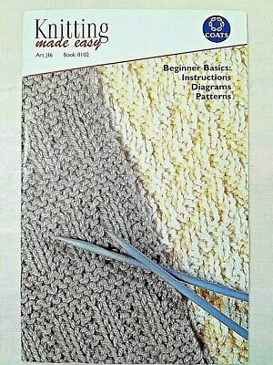 Clark 0102 KNITTING MADE EASY 36pg booklet 2001 How-To basic & Projects  - Image 1 of 4