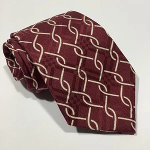 Polo by Ralph Lauren 100% Silk Handmade Neck Tie Red White Made in USA Classic - Picture 1 of 7